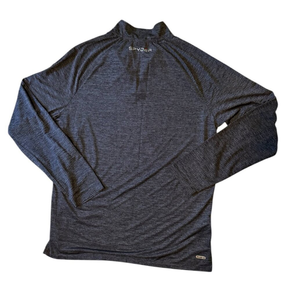 Spyder Active Men's Moisture Wicking 4-Way Stretch 1/4 Zip Pullover Gray Size L - Picture 6 of 9